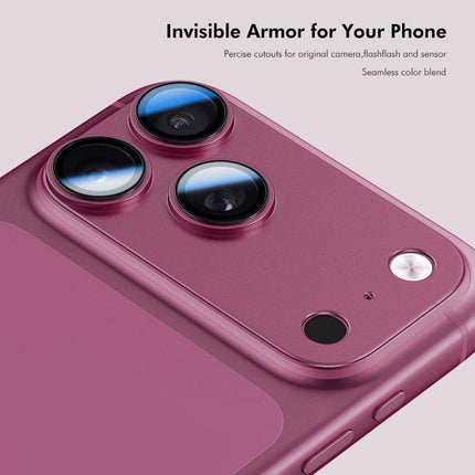 ENKAY Anti-reflection Camera Lens Frosted Armor Aluminium Alloy Tempered Glass Film, For iPhone Duo