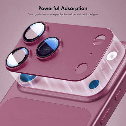 ENKAY Anti-reflection Camera Lens Frosted Armor Aluminium Alloy Tempered Glass Film, For iPhone Duo
