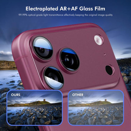 ENKAY Anti-reflection Camera Lens Frosted Armor Aluminium Alloy Tempered Glass Film, For iPhone Duo