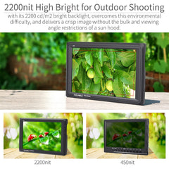 FEELWORLD FW279 7 Inch Ultra Bright 2200nit on Camera Field DSLR Monitor Full HD 1920x1200 4K HDMI Input Output High Brightness for DSLR Stabilizer, FW279