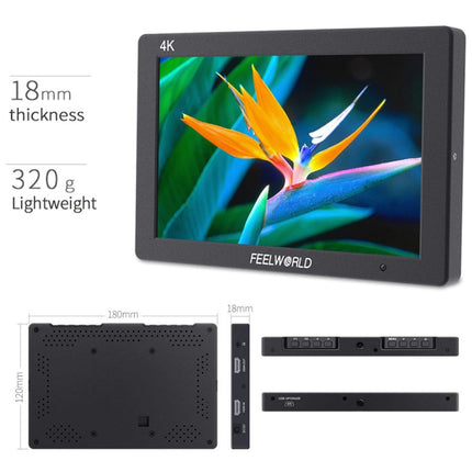 FEELWORLD T7 7 Inch IPS 1920x1200 HDMI On Camera Field Monitor Support 4K Input Output Video Monitor, T7