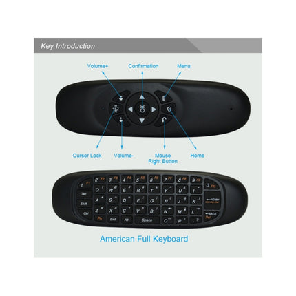 C120 2.4G Mini Keyboard Wireless Remote Mouse with 3-Gyro & 3-Gravity Sensor for PC / HTPC / IPTV / Smart TV and Android TV Box etc