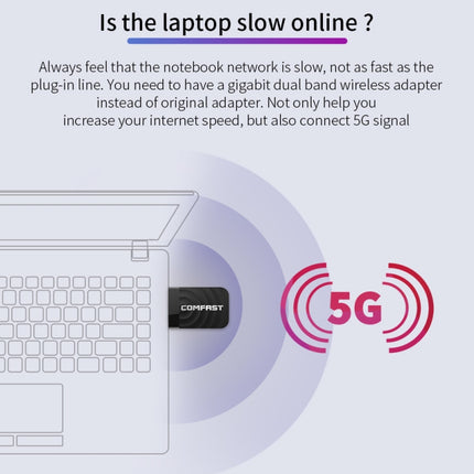 COMFAST CF-812AC USB WiFi Adapter-1300 Mbps USB di Rete Wireless wiFi