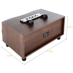 Portable Wooden Wireless Speaker Subwoofer Stero Radio FM Desktop Bluetooth Speakers, Brown Wooden