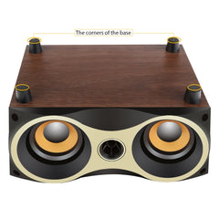 Portable Wooden Wireless Speaker Subwoofer Stero Radio FM Desktop Bluetooth Speakers, Brown Wooden