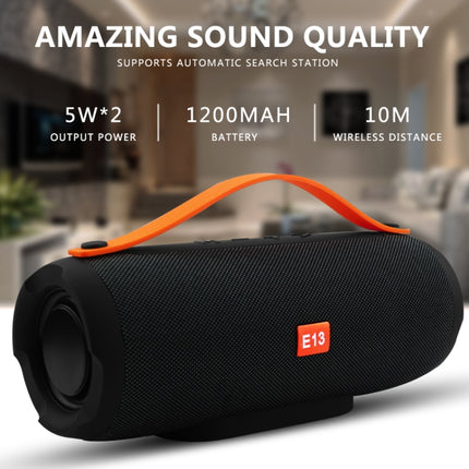 E13 Mini Portable Wireless Bluetooth Speaker Stereo Speakerphone Radio Music Subwoofer Column Speakers with TF FM, RED, BLUE, BLACK