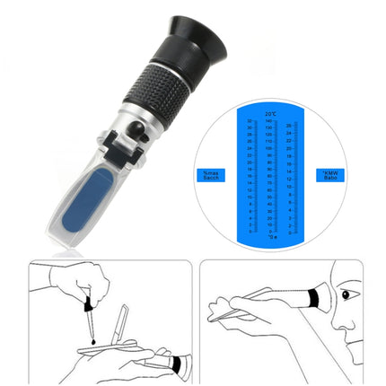 RZ136 Refractometer Fruit Wine Meter Sugar Portable Auto Brix 0~32% Alcohol 0~26% Fruit Juice Wine Sugar Meter Refractometer