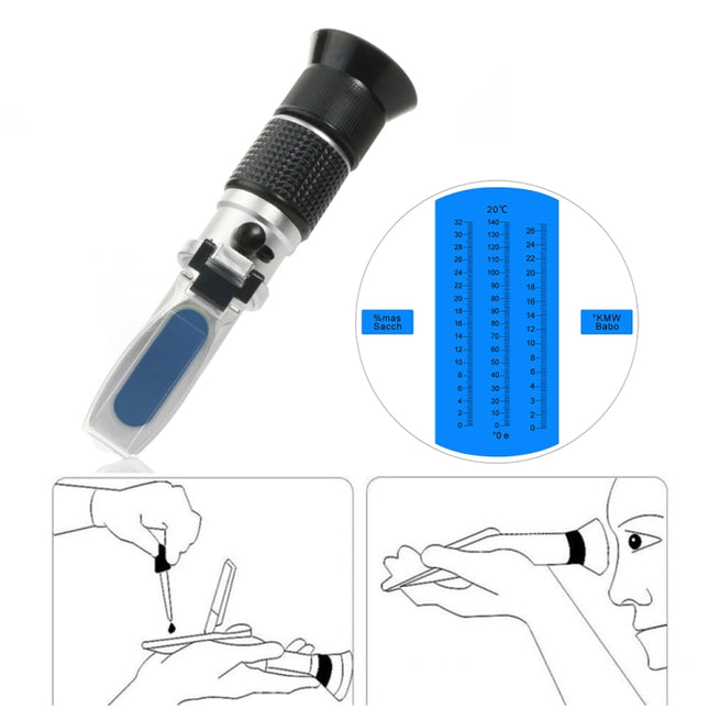 RZ136 Refractometer Fruit Wine Meter Sugar Portable Auto Brix 0~32% Alcohol 0~26% Fruit Juice Wine Sugar Meter Refractometer