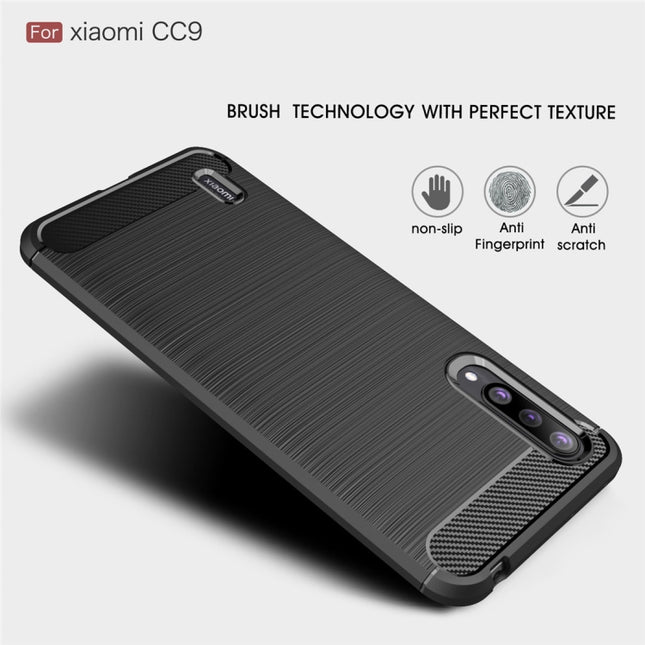 Brushed Texture Carbon Fiber TPU Case for  Xiaomi Mi CC9