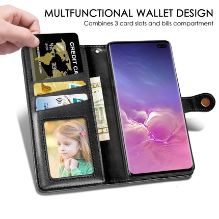 Retro Solid Color Leather Buckle Mobile Phone Protection Leather Case with Photo Frame & Card Slot & Wallet & Bracket Function for Galaxy S10 Plus, For Galaxy S10+