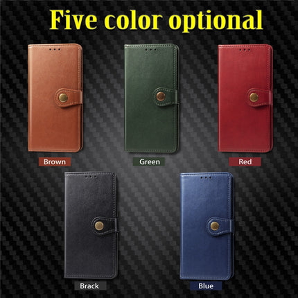 Retro Solid Color Leather Buckle Mobile Phone Protection Leather Case with Photo Frame & Card Slot & Wallet & Bracket Function for Galaxy S10, For Galaxy S10