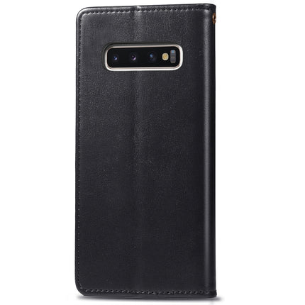 Retro Solid Color Leather Buckle Mobile Phone Protection Leather Case with Photo Frame & Card Slot & Wallet & Bracket Function for Galaxy S10, For Galaxy S10