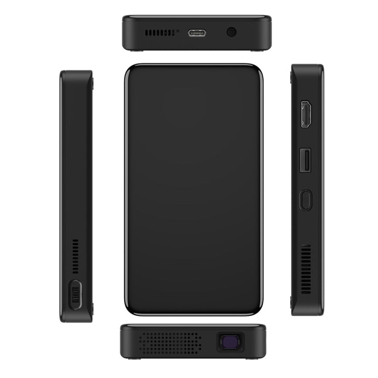 X2 (1+8G) DLP Android 7.1 Smart Mini-Projektor X2 mit verschiebbarer Linsenabdeckung, WLAN-Mini-Projektor (schwarz), 1 GB+8 GB EU-Stecker, 1 GB+8 GB US-Stecker