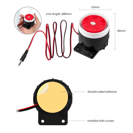 Mini Wired Alarm PSTN / GSM Wireless Home Alarm Security System 120 Decibel Horn Alarm Accessories