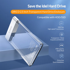 ORICO 2129U3 2.5 inch Transparent USB 3.0 Hard Drive Enclosure, 2129U3