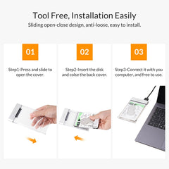 ORICO 2129U3 2.5 inch Transparent USB 3.0 Hard Drive Enclosure, 2129U3