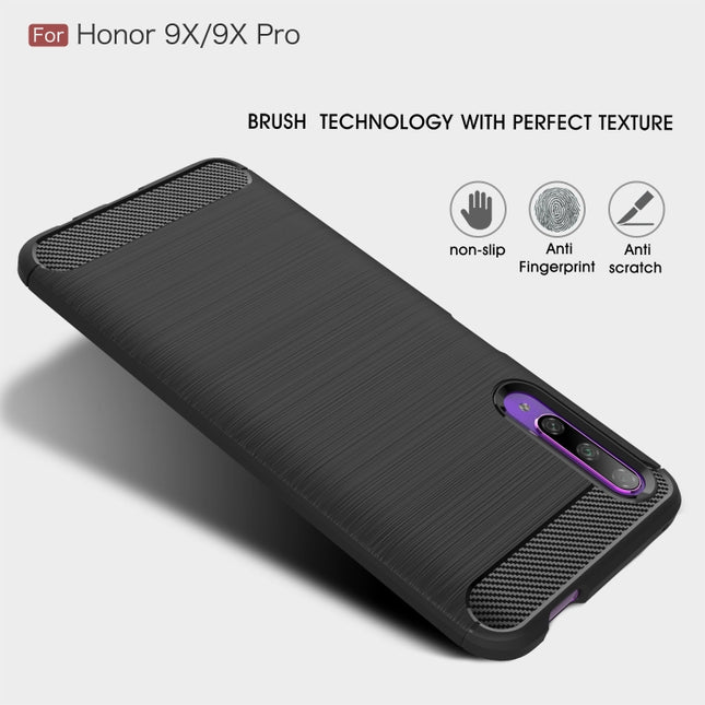 Brushed Texture Carbon Fiber TPU Case for Huawei Honor 9X / 9X Pro, For Huawei Honor 9X