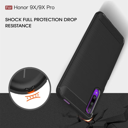 Brushed Texture Carbon Fiber TPU Case for Huawei Honor 9X / 9X Pro, For Huawei Honor 9X