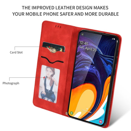 Retro Skin Feel Business Magnetic Horizontal Flip Leather Case for Galaxy A60 / M40, Red, Dark Gray, Navy Blue, Army Green, Brown