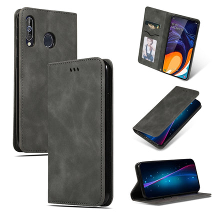 Retro Skin Feel Business Magnetic Horizontal Flip Leather Case for Galaxy A60 / M40, Red, Dark Gray, Navy Blue, Army Green, Brown