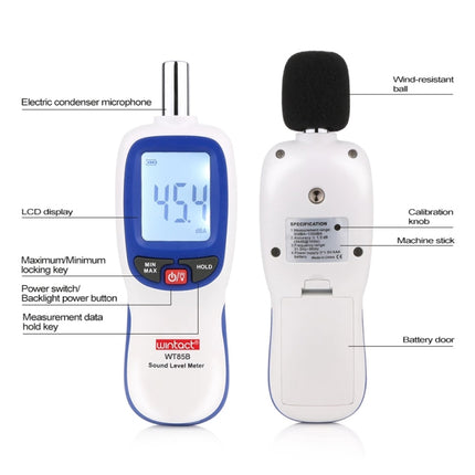 WT85B Sound Level Meter Digital Decibel Meter Digital Noise Meter Environmental Noise Tester