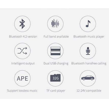 BC41 Multi-Functional MP3 Player, Bluetooth Receiver, USB Charger, Automobile Cigarette Lighter, BC41