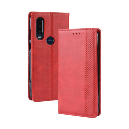 Magnetic Buckle Retro Crazy Horse Texture Horizontal Flip Leather Case for Motorola One Action, with Holder & Card Slots & Photo Frame