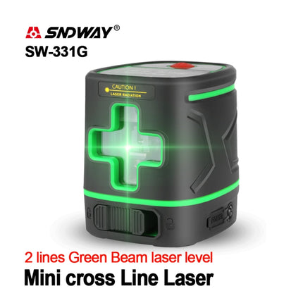 SNDWAY SW-331G Laser Level 2 Lines 360 Degree Rechargeable Battery Green Beam Self Leveling Level Laser 3D Rotary Vertical Horizontal