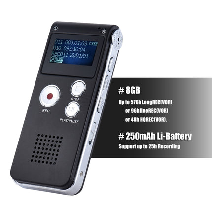 SK-012 8GB Voice Recorder USB Professional Dictaphone  Digital Audio With WAV MP3 Player VAR   Function Record, SK-012 8GB