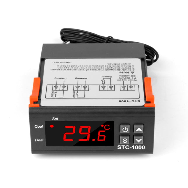 STC-1000 24V Digital Temperature Controller LED Temperature Regulator Thermostat for Incubator Relay 10A Heating and Cooling, 24V
