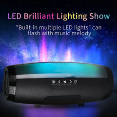 T&amp;G TG165 5W*2 Tragbarer kabelloser Lautsprecher mit tanzendem LED-Blinklicht, MP3, AUX, USB, FM-Radio, Stereo-Subwoofer