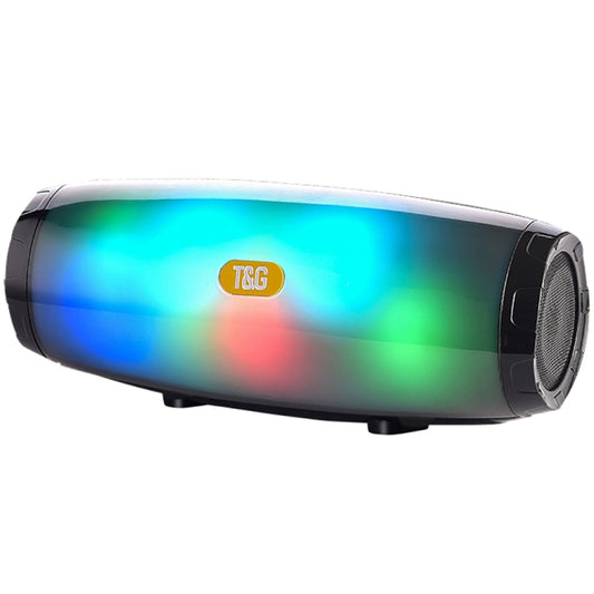 T&amp;G TG165 5W*2 Tragbarer kabelloser Lautsprecher mit tanzendem LED-Blinklicht, MP3, AUX, USB, FM-Radio, Stereo-Subwoofer
