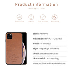 PINWUYO Pin Rui Series Classical Leather, PC + TPU + PU Leather Waterproof And Anti-fall All-inclusive Protective Shell for, iPhone 11 Pro, iPhone 11 Pro Max, iPhone 11