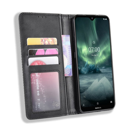 For Nokia 7.2 / Nokia 6.2 Magnetic Buckle Retro Crazy Horse Texture Horizontal Flip Leather Case , with Holder & Card Slots & Photo Frame