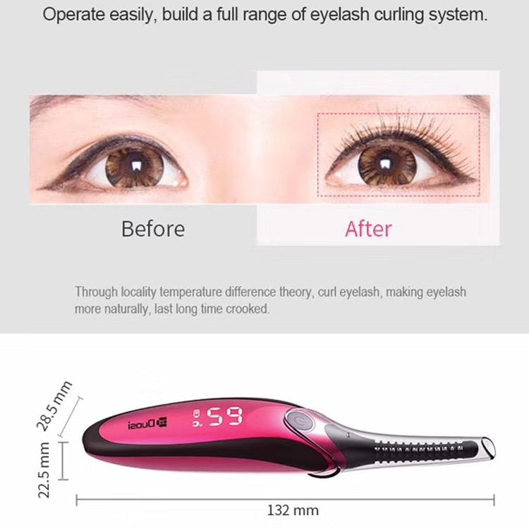 Duosi DY-102 Portable Pen Style Heated Long-Lasting Electric Ironing   Eyelash Curler USB Rechargeable Electric Heated Makeup   Curling Clip