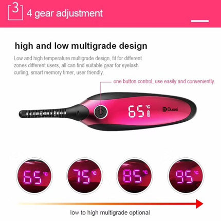 Duosi DY-102 Portable Pen Style Heated Long-Lasting Electric Ironing   Eyelash Curler USB Rechargeable Electric Heated Makeup   Curling Clip