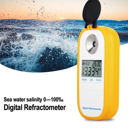 DR202 Digital Sea Water Refractometer Seawater Salinity Meter Specific Gravity Range 0―100‰ Chlorinity 0~57‰ Refractometer, DR202