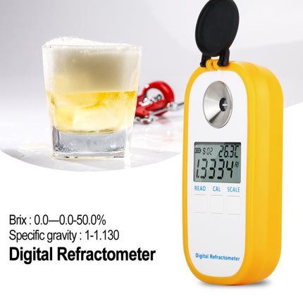 DR402 Digital Beer Refractometer Wort Hydrometer Brix 0-50% Concentration Meter Refractometer Electronic Wine Alcohol Tester, DR402