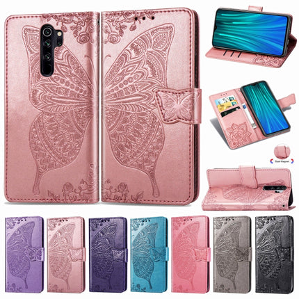 For Xiaomi Redmi Note 8 Pro Butterfly Love Flower Embossed Horizontal Flip Leather Case with Bracket / Card Slot / Wallet / Lanyard, For Redmi Note 8 Pro