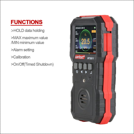 WINTACT WT8811 Compoud Gas Monitor LCD Display Rechargeable Multifunction 4 in1 Combustible O2 H2S CO Gas Sensor Sound-light Vibration Alarm