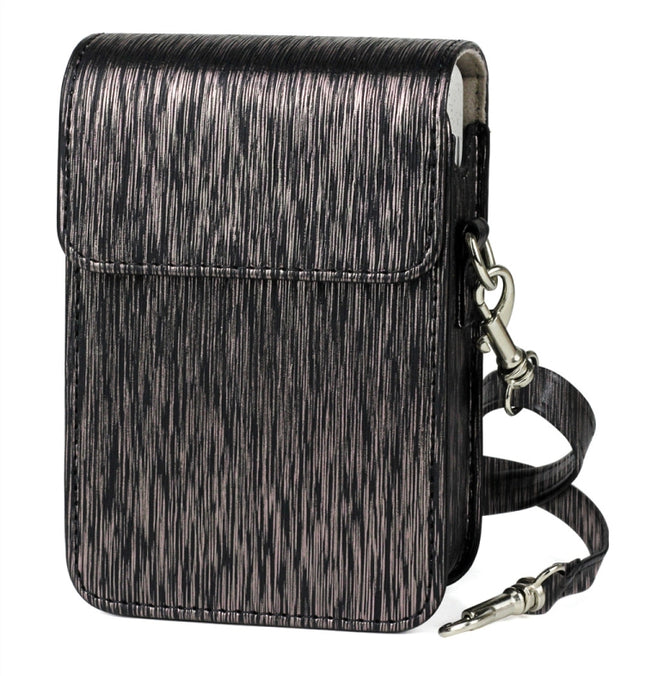 Richwell Brushed Camera Case PU Leather Case for Fujifilm Instax Mini Liplay Instant Camera, Black, White, Gold