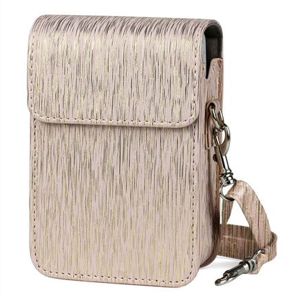 Richwell Brushed Camera Case PU Leather Case for Fujifilm Instax Mini Liplay Instant Camera, Black, White, Gold