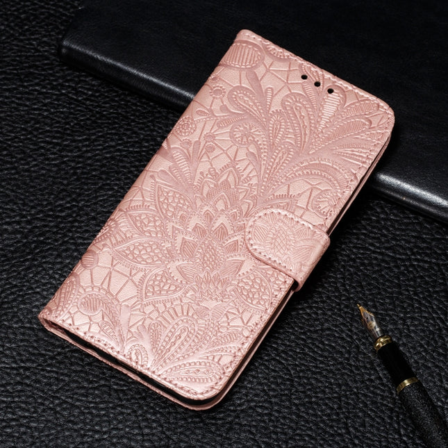 For Galaxy A10S Lace Flower Embossing Pattern Horizontal Flip Leather Case , with Holder & Card Slots & Wallet & Photo Frame & Lanyard, For Galaxy A10S