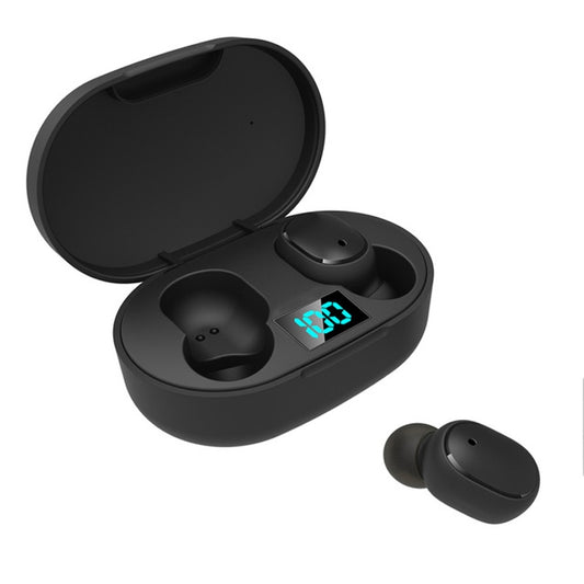 E6S LED Display Wireless Earphone TWS  Bluetooth V5.3 Headsets Waterproof Bluetooth Earbuds, E6S (Black)