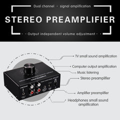 B015 Front Stereo Signal Amplifier Booster Headphones Speaker Amplifier Headset Dual-Audio Source, B015