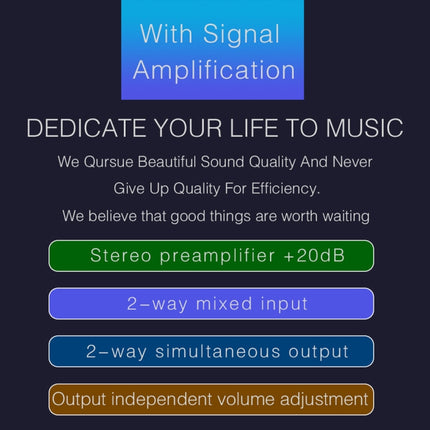B015 Front Stereo Signal Amplifier Booster Headphones Speaker Amplifier Headset Dual-Audio Source, B015