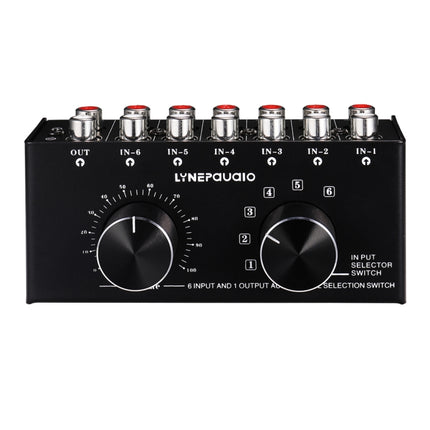 B016 6 Input 1 Output Audio Signal Source Selection Switcher, Output Volume Adjustment Control RCA Port, 6 Input 1 Output
