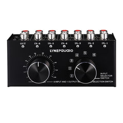 B016 6 Input 1 Output Audio Signal Source Selection Switcher, Output Volume Adjustment Control RCA Port