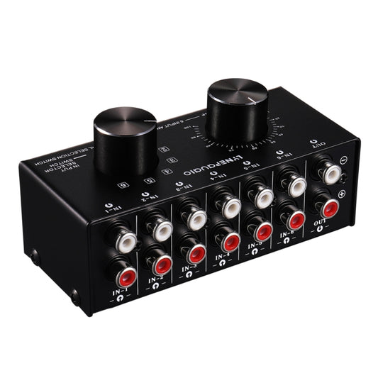 B016 6 Input 1 Output Audio Signal Source Selection Switcher, Output Volume Adjustment Control RCA Port