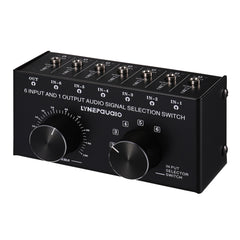 B017 6 Input 1 Output Audio Signal Selection Switcher Output Volume Adjustment Control 3.5mm Interface